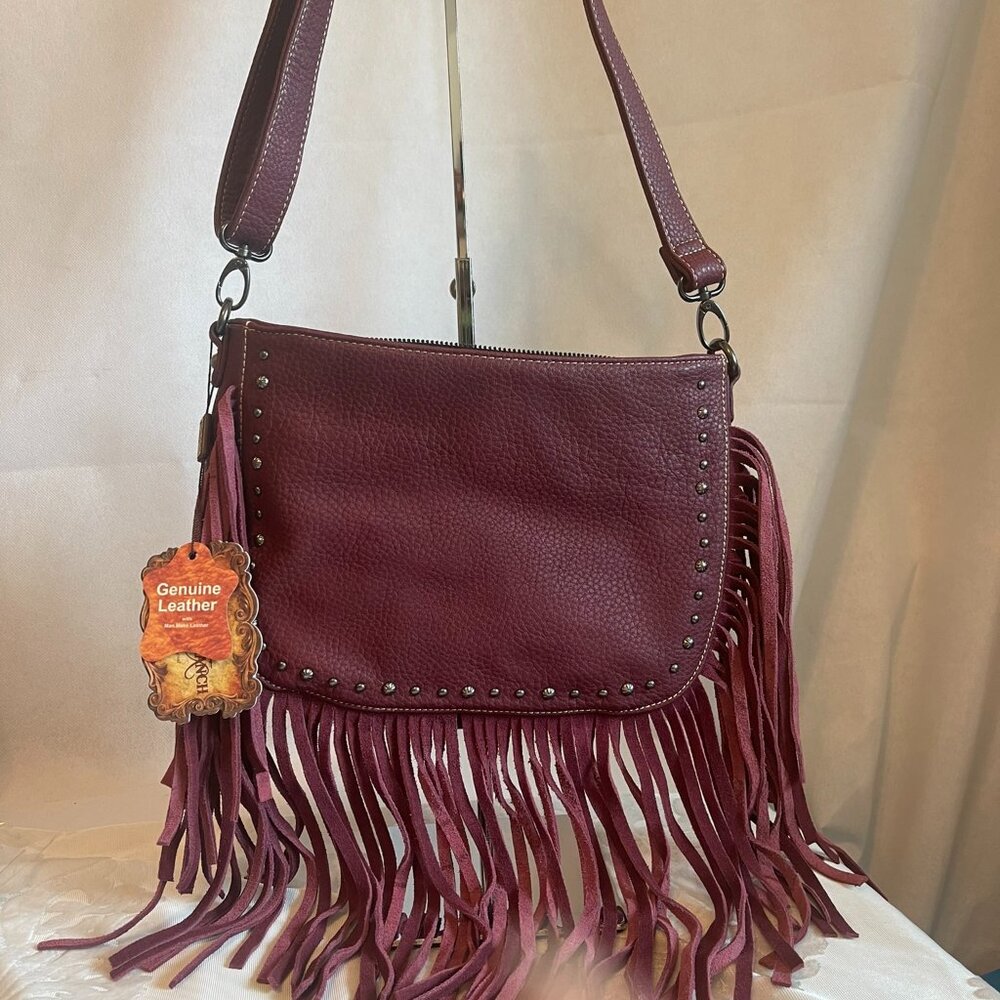 Montana West Trinity Ranch Crossbody Purse - Burgendy